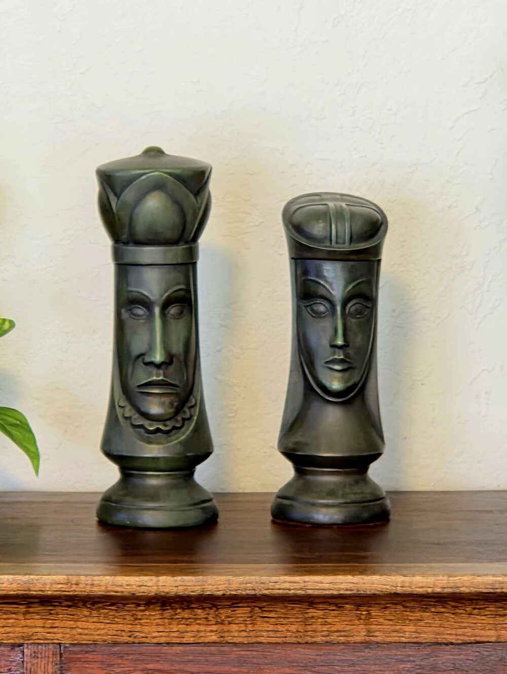 Vintage Duncan Mold Decorative Ceramic Chess Piece Figurines Midcentury Gothic